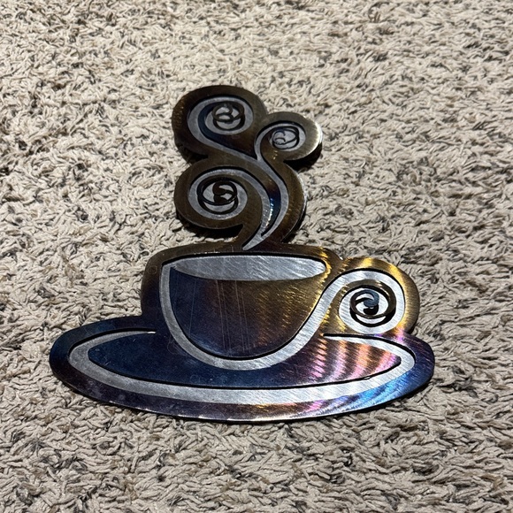 Other - Stainless Steel Coffee Cup Wall Art